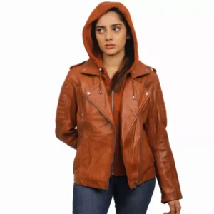 Hooded Leather Jacket 